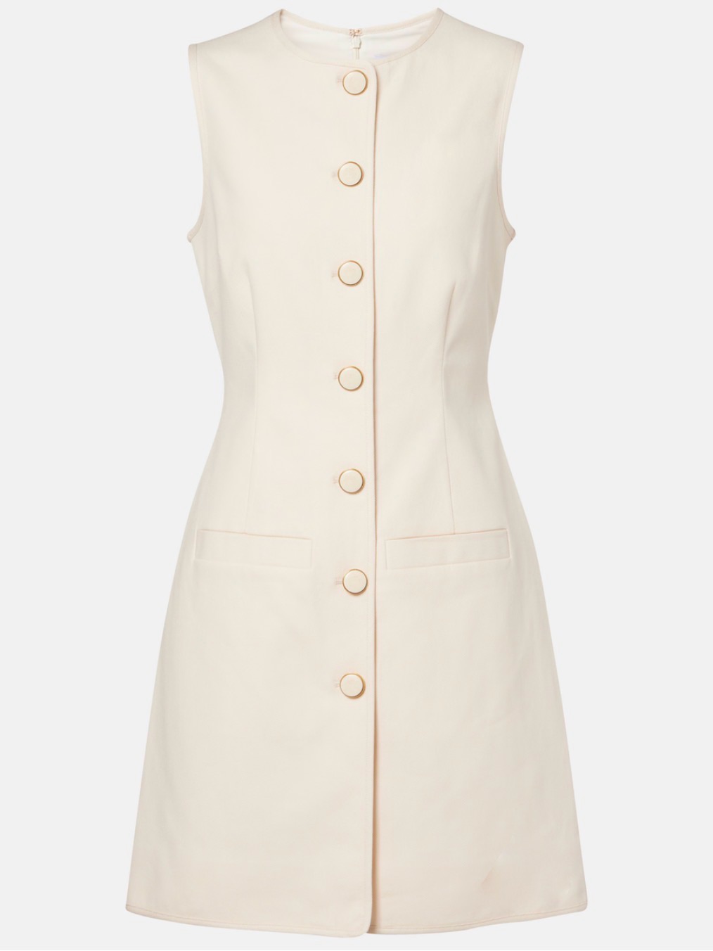 Veronica Beard Whistler Button Front Mini Dress Ecru Size 10 Nwt